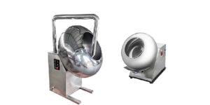 Chocolate coating machine for nut enrobing
