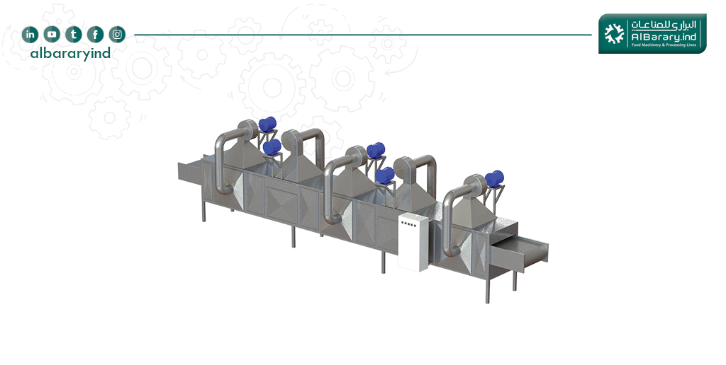 Dry Dates Heating Oven with stainless steel construction and internal conveyor for uniform heating before vacuum packaging