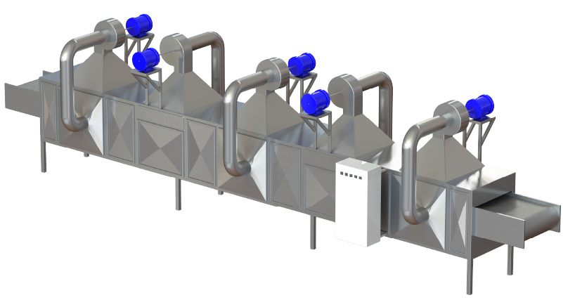 Dry Dates Heating Oven with stainless steel construction and internal conveyor for uniform heating before vacuum packaging